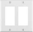 Leviton Decora White 2 gang Thermoset Plastic Decorator Wall Plate 1 pk