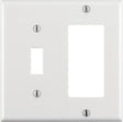 Leviton Decora White 2 gang Thermoset Plastic Decorator/Toggle Wall Plate 1 pk