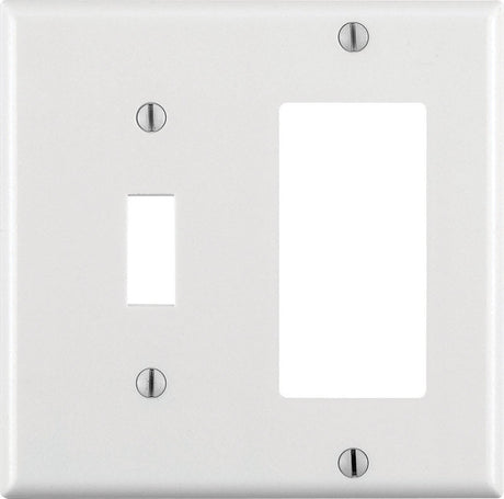 Leviton Decora White 2 gang Thermoset Plastic Decorator/Toggle Wall Plate 1 pk