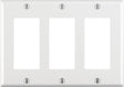 Leviton White 3 gang Thermoset Plastic Decorator Wall Plate 1 pk