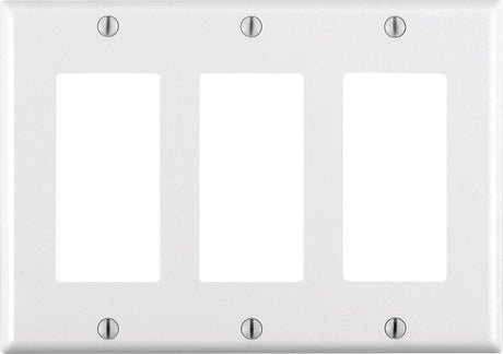 Leviton White 3 gang Thermoset Plastic Decorator Wall Plate 1 pk