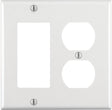 Leviton White 2 gang Thermoset Plastic Decorator/Duplex Wall Plate 1 pk