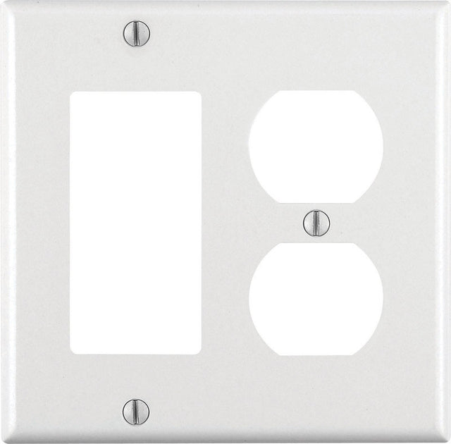 Leviton White 2 gang Thermoset Plastic Decorator/Duplex Wall Plate 1 pk