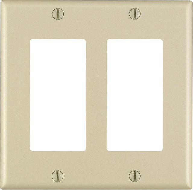 Leviton Decora Ivory 2 gang Thermoset Plastic Decorator Wall Plate 1 pk