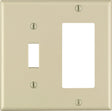 Leviton Decora Ivory 2 gang Thermoset Plastic Decorator/Toggle Wall Plate 1 pk