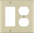 Leviton Ivory 2 gang Plastic Decorator/Duplex Wall Plate 1 pk
