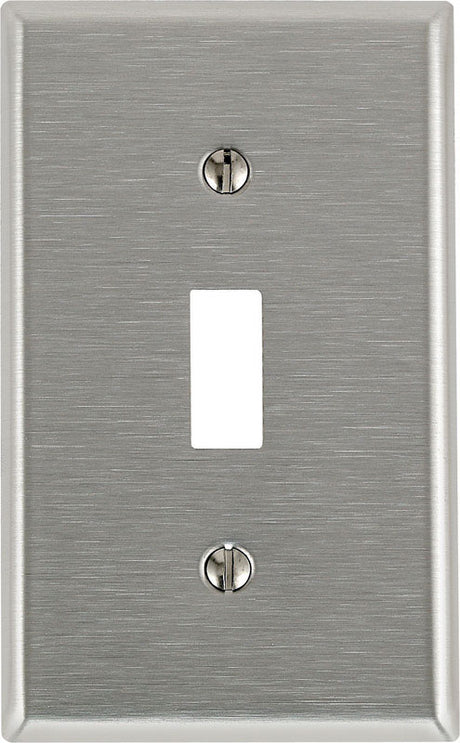 Leviton Silver 1 gang Stainless Steel Toggle Wall Plate 1 pk