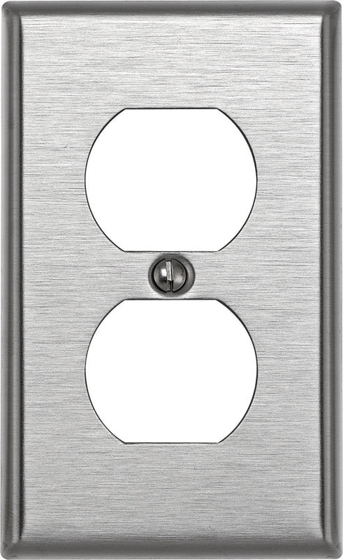 Leviton Silver 1 gang Stainless Steel Duplex Wall Plate 1 pk