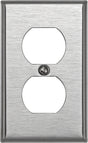Leviton Silver 1 gang Stainless Steel Duplex Wall Plate 1 pk