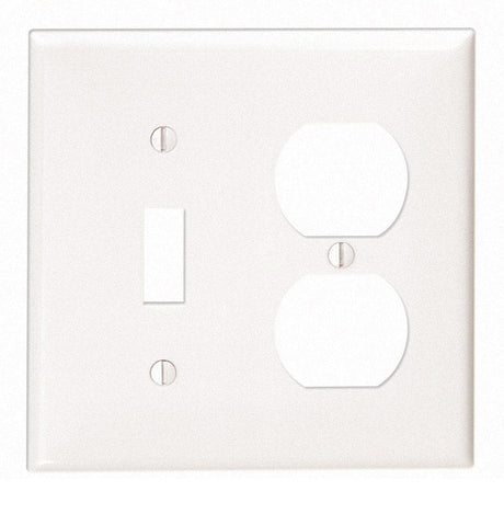 Leviton White 2 gang Thermoplastic Nylon Duplex/Toggle Wall Plate 1 pk