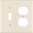 Leviton Almond 2 gang Plastic Duplex/Toggle Wall Plate 1 pk