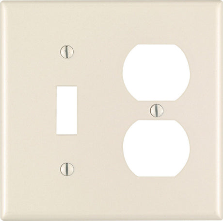 Leviton Almond 2 gang Plastic Duplex/Toggle Wall Plate 1 pk