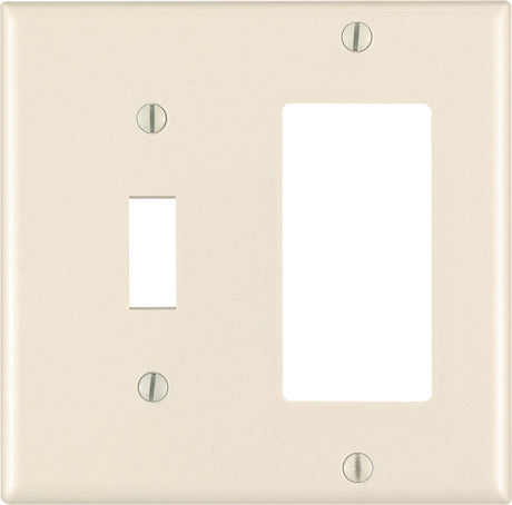 Leviton Decora Almond 2 gang Thermoset Plastic Decorator/Toggle Wall Plate 1 pk