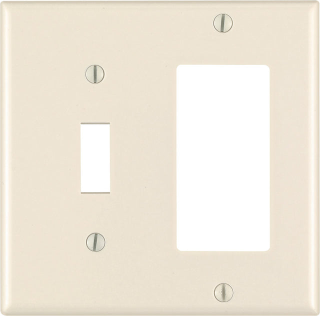 Leviton Decora Almond 2 gang Thermoset Plastic Decorator/Toggle Wall Plate 1 pk