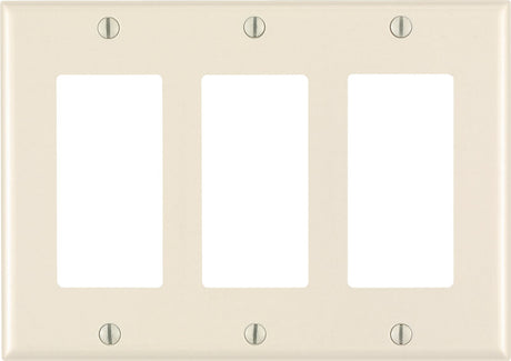 Leviton Almond 3 gang Thermoset Plastic Decorator Wall Plate 1 pk