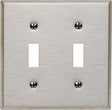 Leviton Silver 2 gang Stainless Steel Toggle Wall Plate 1 pk
