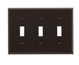 Leviton Brown 3 gang Thermoset Plastic Toggle Wall Plate 1 pk
