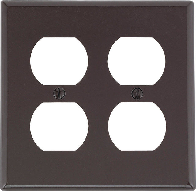 Leviton Brown 2 gang Plastic Duplex Wall Plate 1 pk