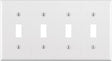 Leviton White 4 gang Thermoset Plastic Toggle Wall Plate 1 pk