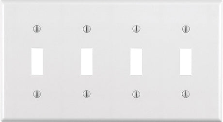 Leviton White 4 gang Thermoset Plastic Toggle Wall Plate 1 pk