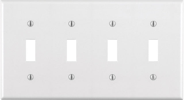 Leviton White 4 gang Thermoset Plastic Toggle Wall Plate 1 pk
