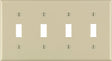 Leviton Ivory 4 gang Thermoset Plastic Toggle Wall Plate 1 pk