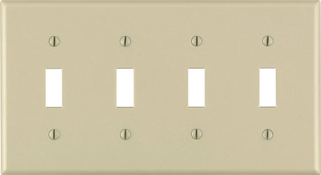Leviton Ivory 4 gang Thermoset Plastic Toggle Wall Plate 1 pk
