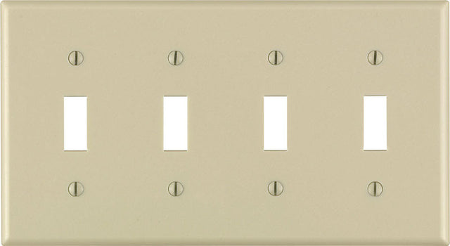 Leviton Ivory 4 gang Thermoset Plastic Toggle Wall Plate 1 pk