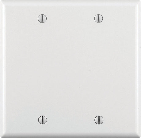 Leviton White 2 gang Plastic Blank Wall Plate 1 pk