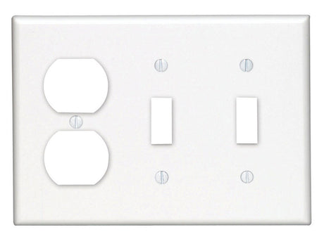 Leviton White 3 gang Thermoset Plastic Duplex/Toggle Wall Plate 1 pk