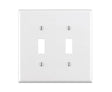 Leviton White 2 gang Thermoset Plastic Toggle Wall Plate 1 pk