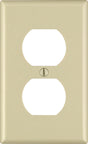 Leviton Ivory 1 gang Thermoset Plastic Duplex Wall Plate 10 pk