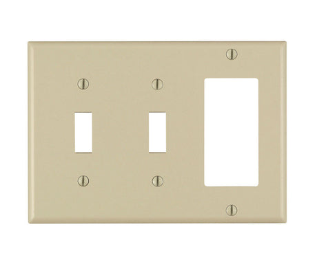 Leviton Ivory 3 gang Thermoset Plastic Decorator/Toggle Wall Plate 1 pk