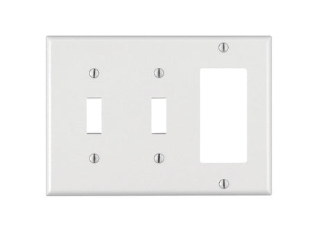 Leviton White 3 gang Thermoset Plastic Decorator/Toggle Wall Plate 1 pk