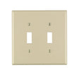 Leviton Ivory 2 gang Plastic Toggle Wall Plate 1 pk
