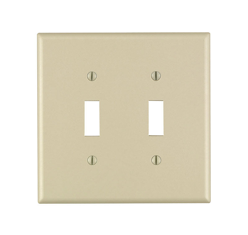 Leviton Ivory 2 gang Plastic Toggle Wall Plate 1 pk