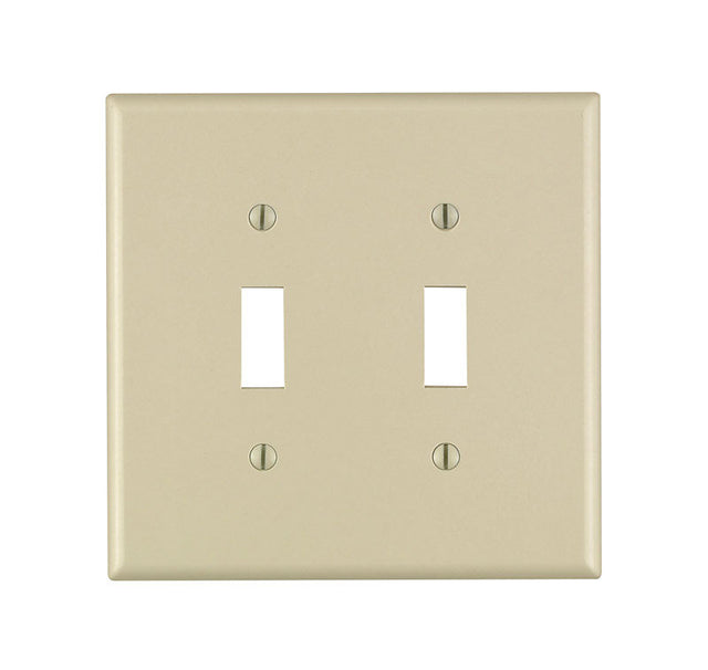 Leviton Ivory 2 gang Plastic Toggle Wall Plate 1 pk