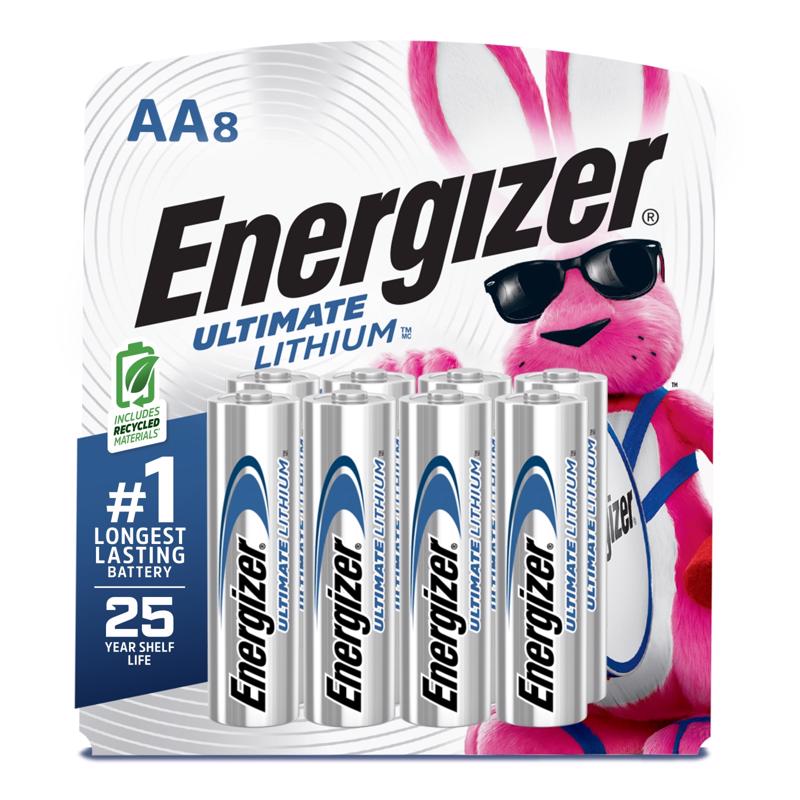Energizer Ultimate Litmium Performance Lithium Ion AA 1.5 V 3 mAh Electronics Battery L91BP-8 8 pk