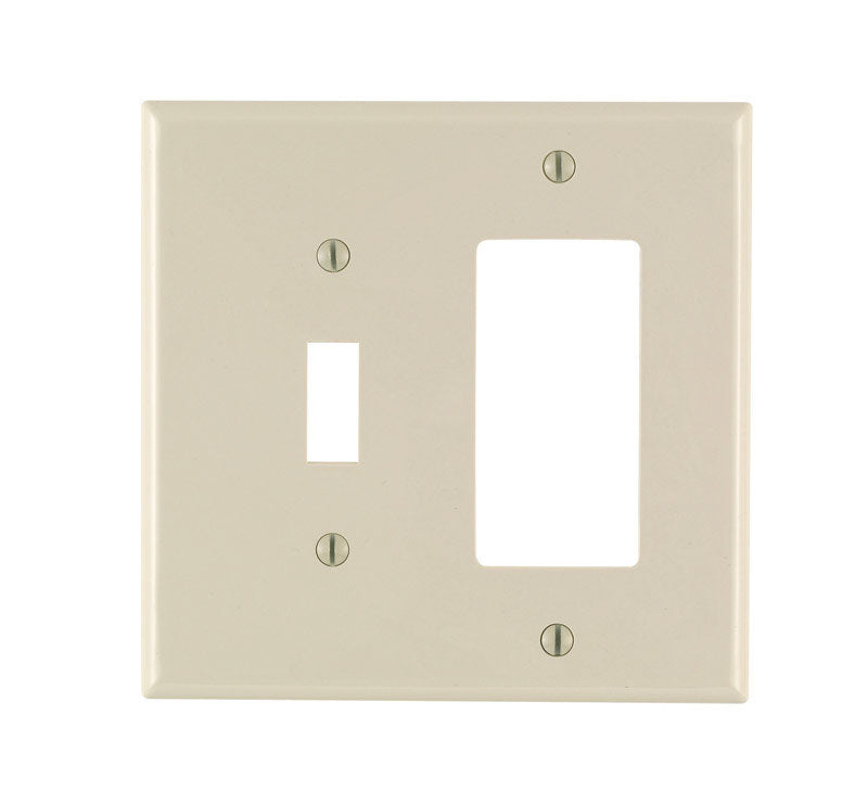 Leviton Almond 2 gang Nylon Decorator/Toggle Wall Plate 1 pk