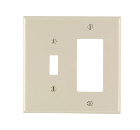 Leviton Almond 2 gang Nylon Decorator/Toggle Wall Plate 1 pk