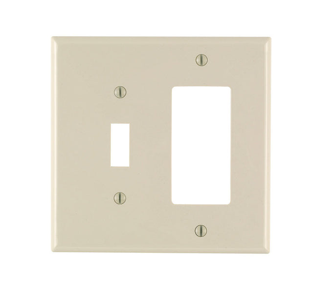 Leviton Almond 2 gang Nylon Decorator/Toggle Wall Plate 1 pk