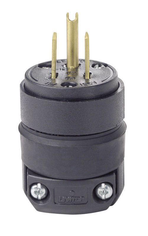 Leviton Residential Rubber Ground/Straight Blade Plug 5-15P 18-12 AWG 2 Pole 3 Wire