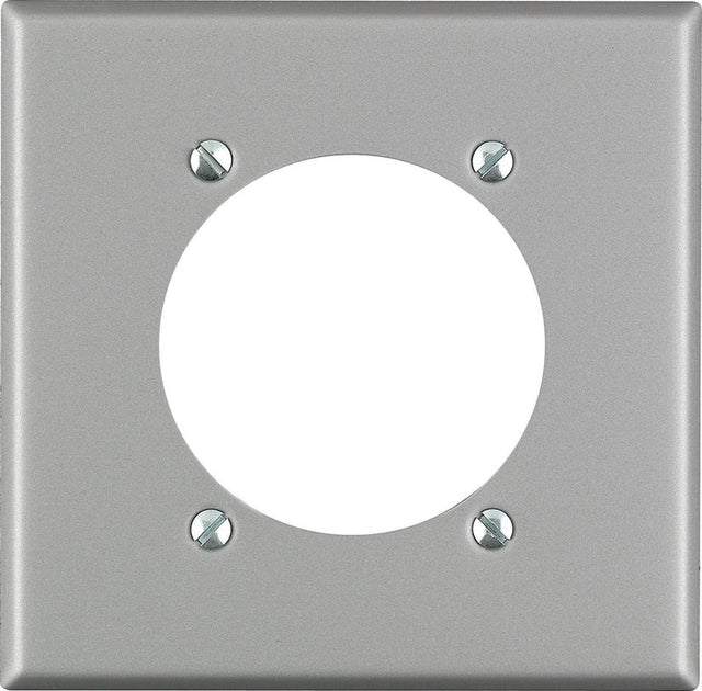 Leviton Silver 2 gang Stainless Steel Single Outlet Wall Plate 1 pk