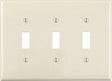 Leviton Almond 3 gang Thermoset Plastic Toggle Wall Plate 1 pk