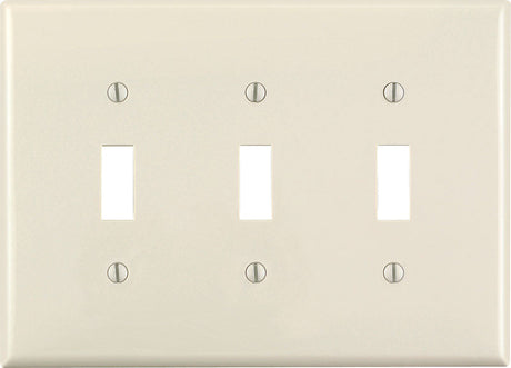 Leviton Almond 3 gang Thermoset Plastic Toggle Wall Plate 1 pk