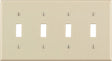Leviton Almond 4 gang Thermoset Plastic Toggle Wall Plate 1 pk