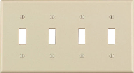 Leviton Almond 4 gang Thermoset Plastic Toggle Wall Plate 1 pk