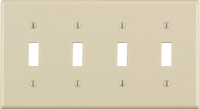 Leviton Almond 4 gang Thermoset Plastic Toggle Wall Plate 1 pk