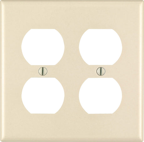 Leviton Almond 2 gang Thermoset Plastic Duplex Wall Plate 1 pk