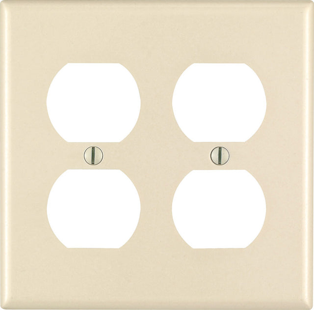 Leviton Almond 2 gang Thermoset Plastic Duplex Wall Plate 1 pk